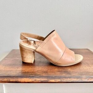 Sophia Milano Leather Peeptoe Slingback Mule 8.5